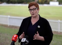 Australian Foreign Minister Marise Payne comments in Penrith, Australia Monday, May 18, 2020. Payne welcomed international support for an independent investigation of the coronavirus: an inquiry that has been condemned by China and blamed for a…