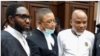 Nnamdi Kanu da lauyoyinsa a zaman kotun da aka yi a ranar Alhams (Hoto: Channels TV)