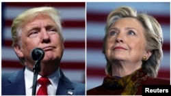 Le candidat républicain à l'élection présidentielle, Donald Trump, à gauche, et sa rivale démocrate Hillary Clinton lors de leur campagne, 2016.