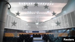 This photo shows the inside of the European Court of Human Rights (ECHR) in Strasbourg, eastern France, on Feb. 7, 2019. 