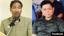 Sou Arafat, (left), deputy governor of Battambang province, and tycoon Song Thorn, were charged by the Phnom Penh Court in relation to a land dispute, on July 7, 2020. (Facebook) 