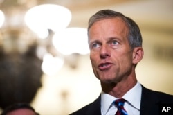 Sen. John Thune, seen in this Sept. 5, 2018 photo, says saying there’s a strong desire by both Republicans and Democrats for a new data privacy law.