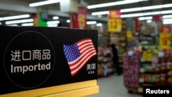 Imports from the U.S. are seen at a supermarket in Shanghai, China, April 3, 2018.