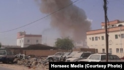 Two explosions targeted a local government building in the central Somalia town of Galkayothat, in the semi-autonomous Puntland region, Aug. 21, 2016.