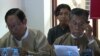 အမျိုးသားဒီမိုကရေစီအဖွဲ့ချုပ် တာဝန်ရှိသူတွေက ရွေးကောက်ပွဲဆိုင်ရာ အခက်အခဲတွေနဲ့ပတ်သက်လို့ သတင်းဌာနများကို တွေ့ဆုံရှင်းလင်းစဉ်။ (စက်တင်ဘာ ၂၁၊ ၂၀၁၅)