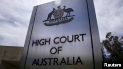 FILE - The High Court of Australia in Canberra, Australia, Oct. 15, 2014. 
