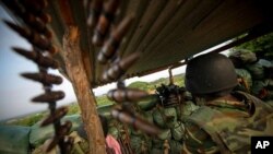 Un soldat burundais de l'AMISON, Mogadiscio, 18 novembre 2011.
