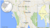 Map showing students route from Mandalay to Letpadan, Myanmar