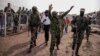 Le porte-parole du M23 Willy Ngoma au Stade de l'Unité lors d'un rassemblement public organisé par le groupe armé.