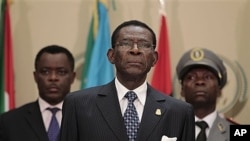 FILE - Equatorial Guinea President Teodoro Obiang Nguema.