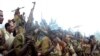 Des rebelles du Front de Libération d'Oromo (OLF) dans son camp d'entraînement dans le sud de l'Ethiopie, près de la ville frontalière de Moyale, le 18 juillet 2009. 