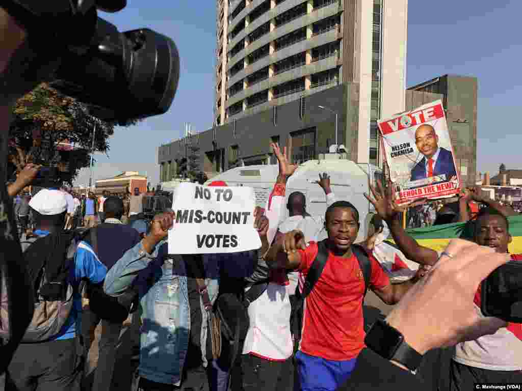 The Movement for Democratic Change Alliance says it will protest to push the Zimbabwe Electoral Commission to release “proper results” of the July 30 general election. On Wednesday, protesters demanded the release of poll results in Harare.