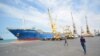 A ship docks at the Red Sea port of Hodeidah, Yemen, Feb. 1, 2017. 