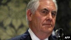 Le secrétaire d'Etat américain Rex Tillerson lors d'une conférence de presse à Nairobi, le 9 mars 2018.