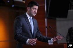 House Speaker Paul Ryan of Wis., speaks to the media during a news conference, Feb. 15, 2018, on Capitol Hill in Washington.