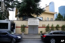 A security guard stands outside Saudi Arabia's consulate in Istanbul, Oct. 20, 2018.