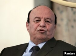 FILE - Yemen's President Abd-Rabbu Mansour Hadi during a visit in Khartoum.
