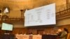 Human rights experts hold a third day of hearings in London on Nov. 12, 2021, as part of an international people's tribunal investigating alleged atrocities by Iran in its deadly crackdown on protesters in November 2019. (VOA Persian)