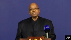 Le président sud-africain Jacob Zuma, annonçant le décés de Nelson Mandela