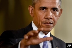 President Barack Obama answers questions about the Iran nuclear deal during a news conference in the East Room of the White House in Washington, July 15, 2015.