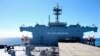 Kapal perang Angkatan Laut Iran dalam latihan militer angkatan laut di Teluk Oman di Iran, 13 Januari 2021.(Tentara AD Iran via AP)