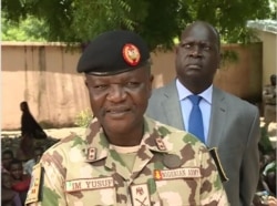 Major General Ibrahim Manu Yusuf, the Nigerian-born commander of the MultiNational Task Force, is seen in Mora, Cameroon, Aug. 7, 2020. (Moki Edwin Kindzeka/VOA)