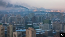 La ville Coréenne Pyongyang, Corée du Nord, 2011.
