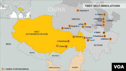 Tibet Self-Immolation Map, October 1, 2012 update