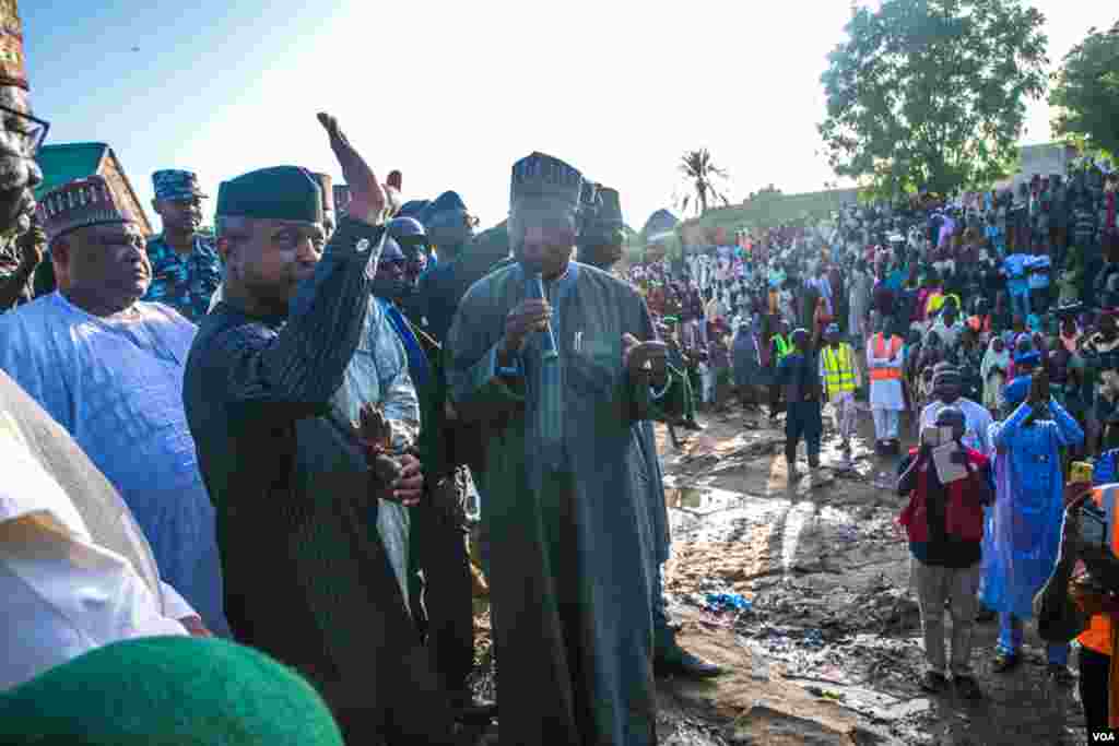Mataimakin Shugaban Kasa Yemi Osinbanjo A Katsina Yayin da Yaje Jaje Kan Iftila'in Ambaliyar Ruwa