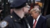 Former U.S. President Donald Trump arrives at Trump Tower, after his indictment by a Manhattan grand jury following a probe into hush money paid to porn star Stormy Daniels, in New York City, April 3, 2023. 