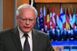 James Jeffrey, special representative for Syria Engagement and special envoy to the Global Coalition to Defeat Islamic State, speaks during a news conference at the State Department in Washington, Nov. 14, 2019.