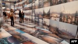 A work by Chinese artist Ai Weiwei is displayed October 2, 2012 at the Hirshhorn Museum in Washington, DC.