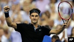 Roger Federer dari Swiss dalam sebuah pertandingan AS Terbuka September 2014. 