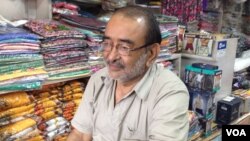 Shopkeeper Ganesh Singh in Haridwar says efforts are being made to educate people about not throwing plastic and other waste in the river or along its banks. (A. Pasricha/VOA)