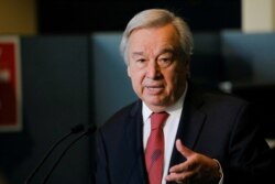 FILE - U.N. Secretary-General Antonio Guterres speaks to the media in New York City, New York, June 18, 2021.