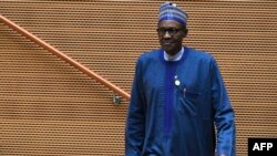 Presiden Nigeria Muhammadu Buhari usai menyampaikan pidato dalam pertemuan tahunan ke-30 Uni Afrika di Addis Ababa, 28 Januari 2018. (Foto: dok).