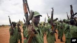 Les rebelles sud-soudanais à Juba, le 7 avril 2016.