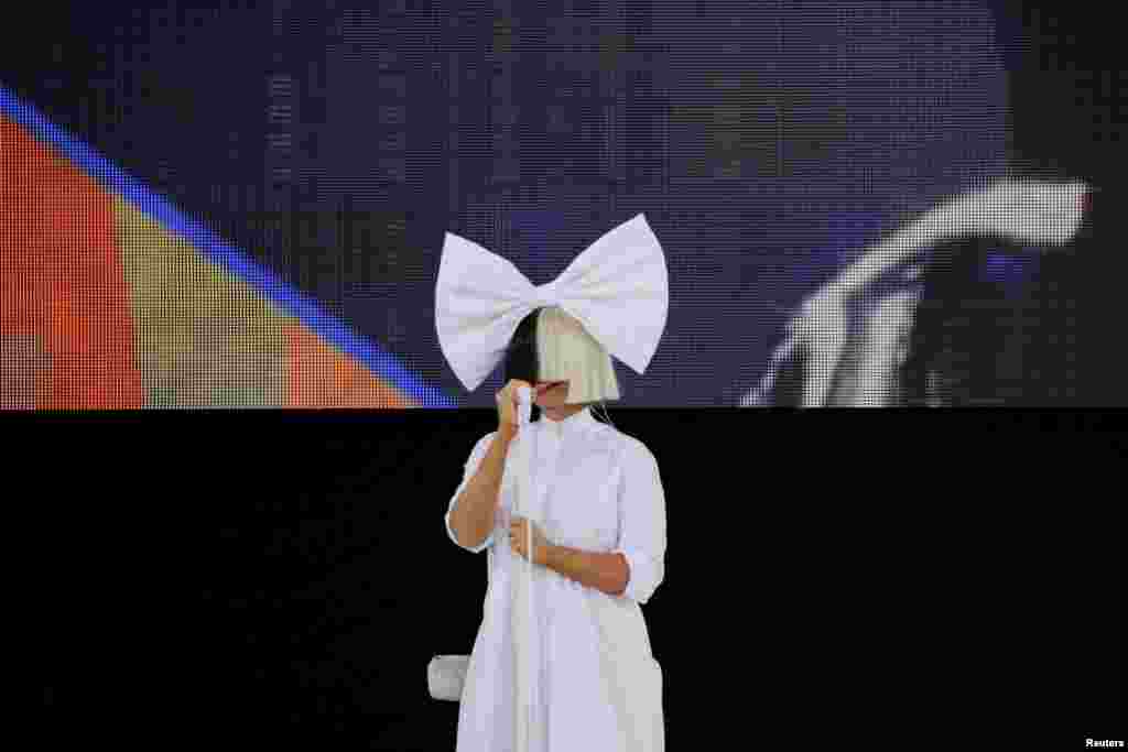 Singer Sia performs on ABC's 'Good Morning America' in Central Park, New York City.