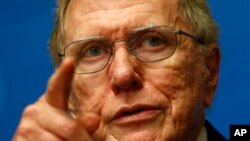FILE - Michael Kirby, Chairperson of the Commission of Inquiry on Human Rights in North Korea.