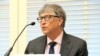 Bill Gates lors d'une conférence sur les maladies tropicales négligées. Genève, le 18 avril 2017.