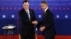 President Barack Obama and Republican presidential candidate and former Massachusetts Gov. Mitt Romney shake hands at the end of the second presidential debate at Hofstra University in Hempstead, N.Y., Tuesday, Oct. 16, 2012.