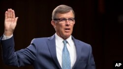 Le vice-amiral à la retraite Joseph Maguire comparaissant devant le Comité du renseignement du Sénat à Washington, le 25 juillet 2018.( Archives)