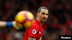 Zlatan Ibrahimovic lors du match entre Manchester United et l'AFC Bournemouth, le 4 mars 2017.