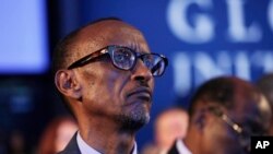 Rwandan President Paul Kagame attends session at the Clinton Global Initiative, New York, Sept. 22, 2014.