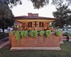 The Frederick C. Robie House, seen here in 1908, in Chicago, Ilinois.