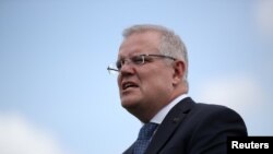 Le premier ministre australien, Scott Morrison, lors d'une conférence à Sydney, 28 février 2020.