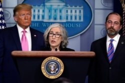 FILE - Anne Schuchat, principal deputy director of the Centers for Disease Control and Prevention, speaks during a news conference in the Brady Press Briefing Room in Washington, Feb. 26, 2020.