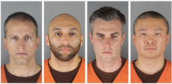 The police officers charged in connection with the in-custody death of George Floyd are, from left, Derek Chauvin, J Alexander Kueng, Thomas Lane and Tou Thao.
