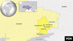 Cities of Donestsk, Slovyansk and Kramatorsk, Ukraine