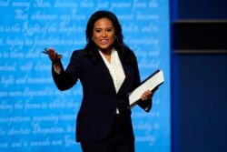 Moderator Kristen Welker of NBC News speaks before the second and final presidential debate, Oct. 22, 2020, at Belmont University in Nashville, Tenn.